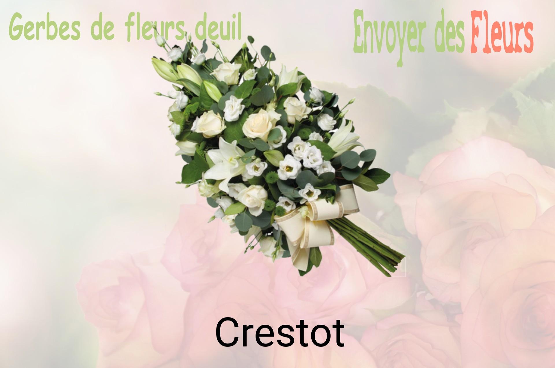 Gerbe de fleurs de deuil livrée à Crestot